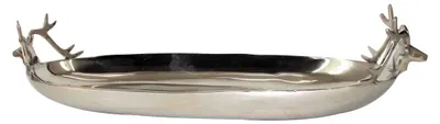 Produktbild von Schale Gaia Obstschale 50x18cm Aluminium poliert Dekotablett Hirschgriffe