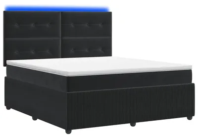 Immagine prodotto di vidaXL LED letto a molle con materasso nero 140 x 200 cm in velluto