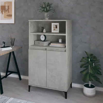 Produktbild von vidaXL Highboard Betongrau 60x36x110 cm Holzwerkstoff