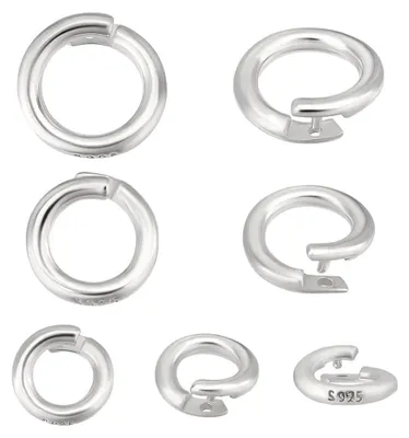 Productafbeelding van 925 Sterling Zilveren Sluitringen Set van 8 Stuks voor Sieraden