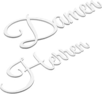 Produktbild von Damen & Herren Türschild Set 3D Schriftzug Toilettenschild Selbstklebend Weiß