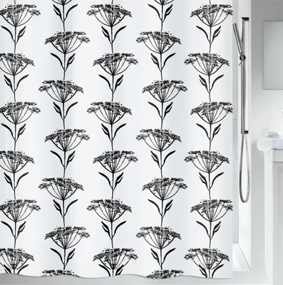 Obrázek produktu pro Spirella Naturesign, Vzorovaný, Polyester, Černá, Bílá, Praní v pračce, 40 °C, 1800 mm
