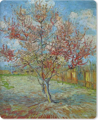 Produktbild von MuchoWow® Mauspad Mousepad Der rosa Pfirsichbaum - Vincent van Gogh 19x23 cm - Mousepads - Maus Mat - Pad - Mausunterlage - Mauspads - Spielen