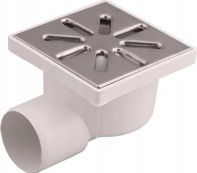 Immagine prodotto di Griglia di scarico 10x10cm Scarico laterale Ø50 AQUER