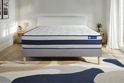 Productafbeelding van Actilatex ergonomische matras 90x190 cm + bedframe met lattenbodem - Dikte: 24 cm - Latex en traagschuim - H4