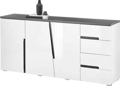 Produktbild von Kommode >Boston< in Weiß hochglanz - 176x83x38cm (BxHxT)