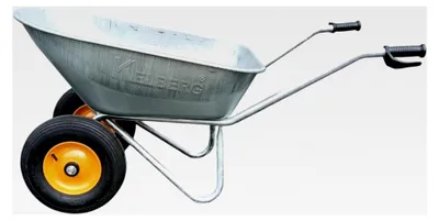 Produktbild von Schubkarre 150L – verzinkt – 2 Räder – 400-8 – Schubkarre mit Stahlwanne und Stahlfelgen – 250 kg Traglast – für Garten, Bau und Hof – Deli Tire VTL Bereifung, Kugellager/Nadellager