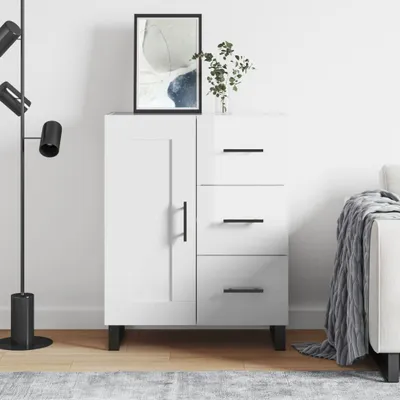 Obrázek produktu pro vidaXL Příborník vysoký lesk bílý 69,5x34x90 cm Dřevěný materiál