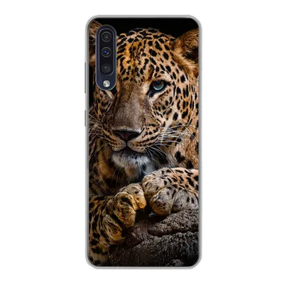 Produktbild von MuchoWow® Handyhülle Schutzhülle Hülle für Samsung Galaxy A30s Wildtiere - Panther - Porträt - Schwarz - Tiere Silikon Softcase Handy Hülle - Karteninhaber