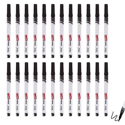 Produktbild von Permanent Marker Fein Schwarz 24 Stück Spitze 1mm Wasserfest für Glas Kunststoff Metall