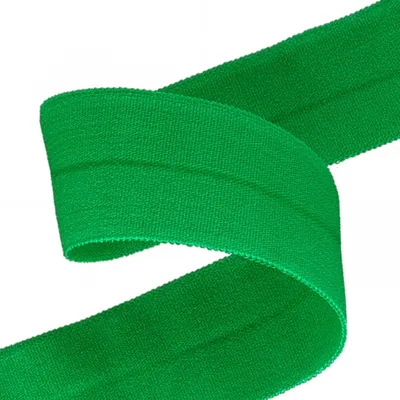 Falzgummi 20mm in Grasgrün hochelastisch – Faltgummi Schrägband Detailansicht.