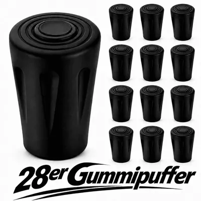 Produktbild von 28 Nordic Walking Gummipuffer Pads Asphaltpads Trekking Wander Stöcke Ersatzfüße