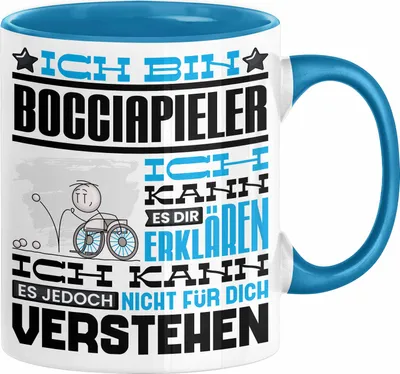 Produktbild von Bocciapieler Geschenk Kaffee-Tasse Geschenkidee für Bocciapieler Ich Bin Bocciapieler Ich Kann Es Dir Erklären Jedoch Nicht Für Dich Verstehen Spruch Lustig (Blau)