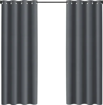 Immagine prodotto di TolleTour set di 2 tende da esterno con occhielli tenda oscurante opaca giardino patio balcone grigio scuro 132 x 213cm