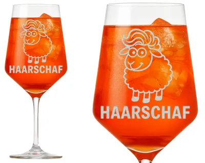 Produktbild von 1x Weinglas mit Gravur Puppa Haarschaf 350ml spülmaschinenfest ideal für Freunde
