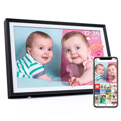 Produktbild von Fine Life Pro Elektronischer Fotorahmen 10,1 " Digitaler Bilderrahmen, 32 GB, Touchscreen WLAN mit Automatische Drehung Photo Video Teilen, Schwarz