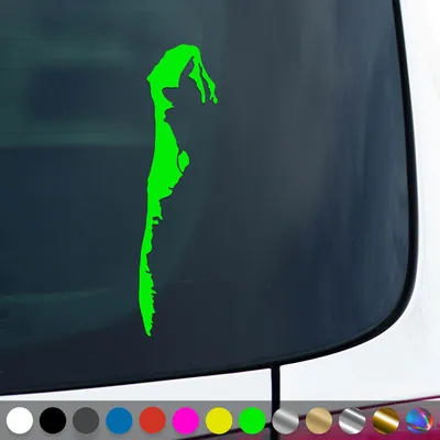 Produktbild von PantherPixel Insel Hiddensee Aufkleber Ostsee Umriss Maritim Sticker Auto Geschenkidee Farbe Neon-Grün