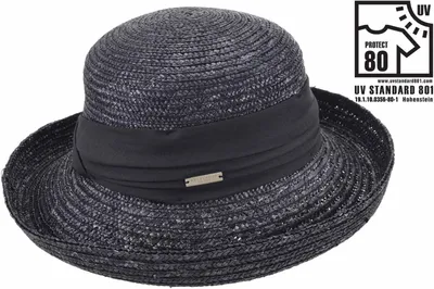 Seeberger fröhlicher Strohhut Bolero aus Borte UV 80 in schwarz