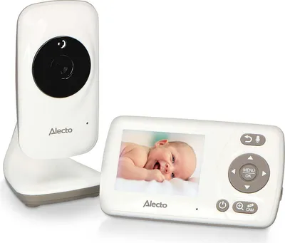 Produktbild von Alecto DVM-71 - Babyphone mit Kamera und 2.4"-Farbdisplay, Weiß/Taupe