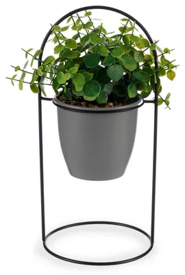 Image de Plante décorative Gris Avec support Métal Plastique (14 x 30 x 14 cm)