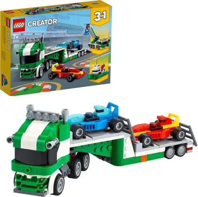 Obrázek produktu pro LEGO 31113 Creator 3 v 1 závodní auto transportér s přívěsem, jeřábem a člunem, závodní auto transportér, autíčko pro děti od 7 let