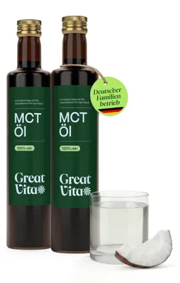 Produktbild von GreatVita MCT Öl, 2x 500ml Glasflasche