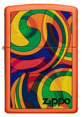 Produktbild von ZIPPO - Swirl Design - Lemon Matte Orange Bunt Kunst Motiv Sturmfeuerzeug nachfüllbar Benzin 60006221