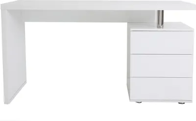 Produktbild von Miliboo - Design-Schreibtisch CALIX Weiß, 3 Schubladen