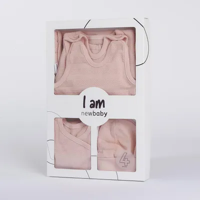 Zdjęcie produktu dla 4-częściowy ciążowy komplet niemowlęcy New Baby I AM Pink