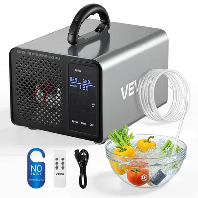 Productafbeelding van VEVOR Ozongenerator 36000 mg/h, industrieel ozongenerator met 15 seconden opstartvertraging, geschikt voor water-ozonisatie en met afstandsbediening. Ozonisator voor maximaal 300 m², ozon-luchtzuiveraar tegen geuren voor auto, hotel, appartement