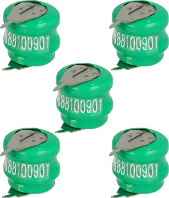 Produktbild von vhbw 5x NiMH Ersatz Knopfzellen-Akku Typ V40H 2-Pins 40mAh 2,4V kompatibel mit Modellbau-Akkus, Solar-Leuchten uvm.