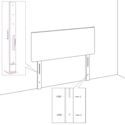 Imagen del producto de vidaXL Cabecero LED, gris claro, 100x5x78/88 cm, tela