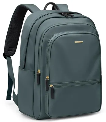 Productafbeelding van Rugzak voor dames, waterdicht, met laptopvak, donkergroen, geschikt voor laptops tot 15,6 inch