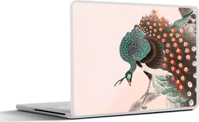 Produktbild von MuchoWow® Laptop Aufkleber Sticker Cover Pfau - Federn - Vintage - Japanisch - Skandinavisch 40x30 cm - Laptop Dekoration - Selbstklebend