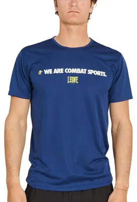 Produktbild von T-shirt treningowy Leone 1947 LOGO WACS Niebieski – Sportowa koszulka z napisem We Are Combat Sports rozmiar XS