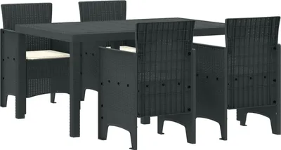 Obrázok produktu pre vidaXL Záhradný jedálenský set 5 ks antracit Polt Rattan