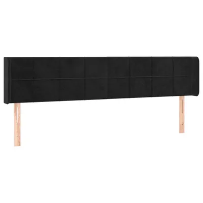Produktbild von vidaXL Kopfteil mit Ohren Schwarz 183x16x78/88 cm Samt