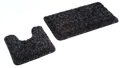 Produktbild von 2-teiliges Badmatten-Set mit Antirutsch in Schwarz Meliert