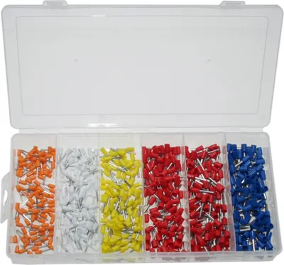 Produktbild von 600 x Aderendhülsen-Sortiment - isoliert - Querschnitt 0,5-2,5mm²  Länge 8-12 mm