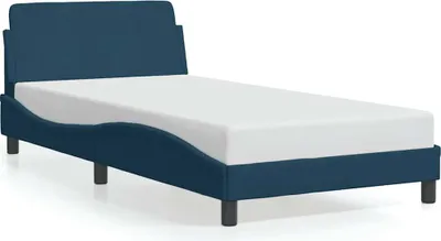 Obrázek produktu pro vidaXL Rám postele s čelem "Dover" modrý samet 100x200 cm