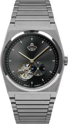 UMR RUHLA Orologio Uomo Solare Al Quarzo Con Cinturino In Pelle Vegana | Grigio Nero, Cassa Titanio