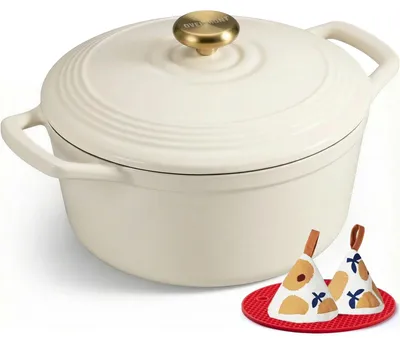 Produktbild von Solidchoice – Emaille-Gusseisen-Bratpfanne mit Deckel und Kochbuch, 26 cm