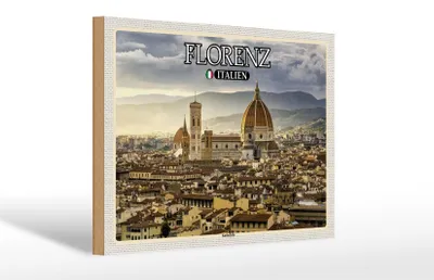 Produktbild von Holzschild Reise Florenz Italien Kathedrale Baukunst 30x20cm