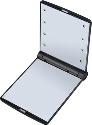 Obrázek produktu pro INF 8 LED světel Skládací Zrcátko na Líčení - Přenosné a Kompaktní Zrcátko Černá