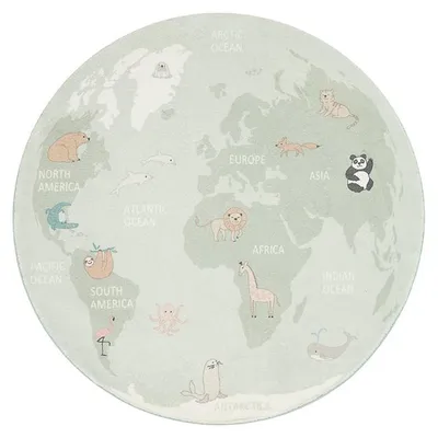 Produktbild von Kinderteppich Rund - Globe Mint