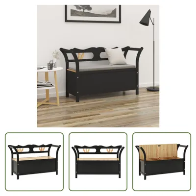 Produktbild von The Living Store Sitzbank Schwarz 107x45x75,5 cm Massivholz Tanne