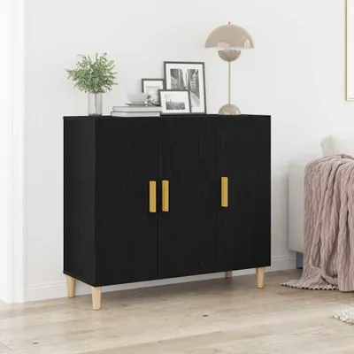 Produktbild von vidaXL Sideboard Schwarz Eichen-Optik 90 x 34 x 80 cm Holzwerkstoff