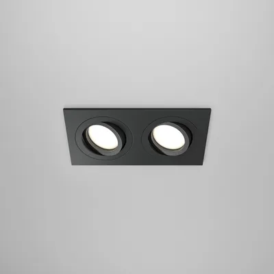 Image de Atom spot encastré noir carré 9,2x17,5 cm GU10 2-flamme