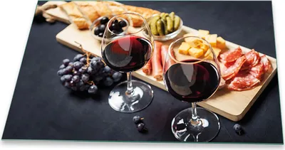 Produktbild von Herdabdeckplatte Glaskeramikkochfeld-Abdeckung Spritzschutz Glas Universal 80x52 Essen Bunt