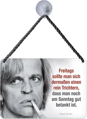 Produktbild von Kulthänger Blechschild, Kinski - Freitags einen reintrichtern -, KH 229